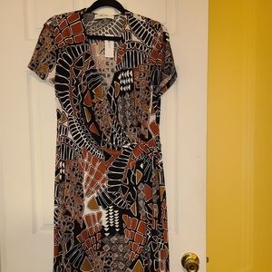 Sophisticated & comfy faux wrap dress